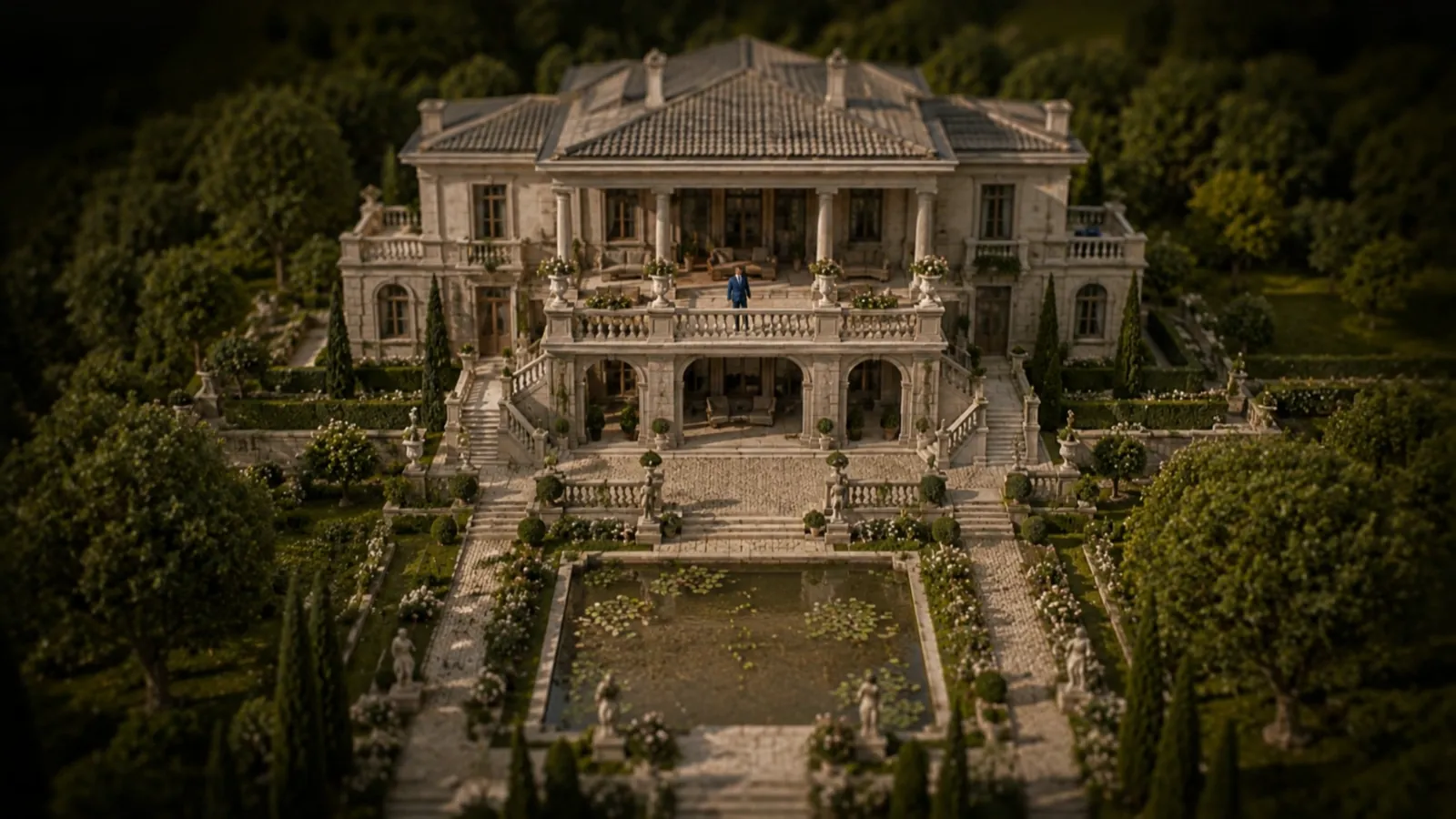 Villa per ricevimenti ricostruita come un set in miniatura per Wedding Revolution